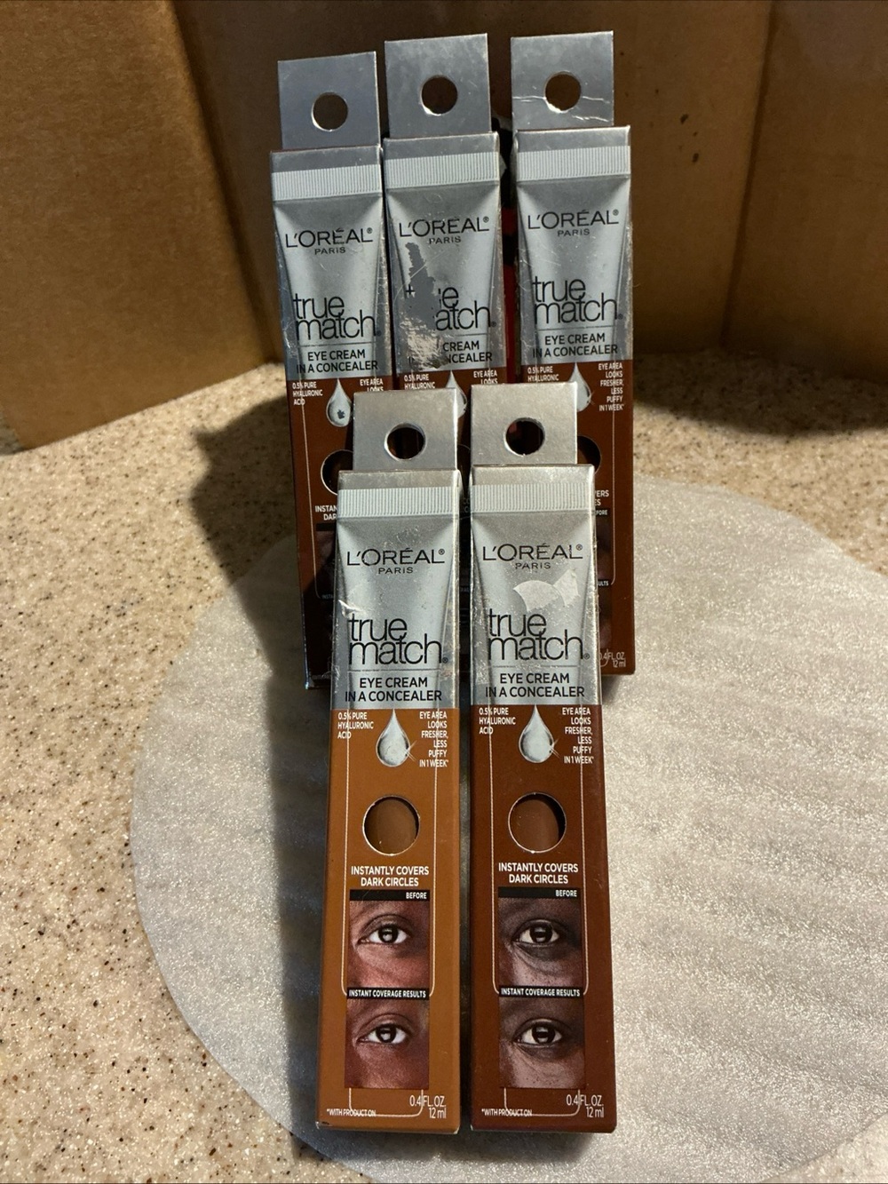 Lot of 5 L’Oreal True Match Eye Cream Concealer C9-10 & N9-10 0.4oz